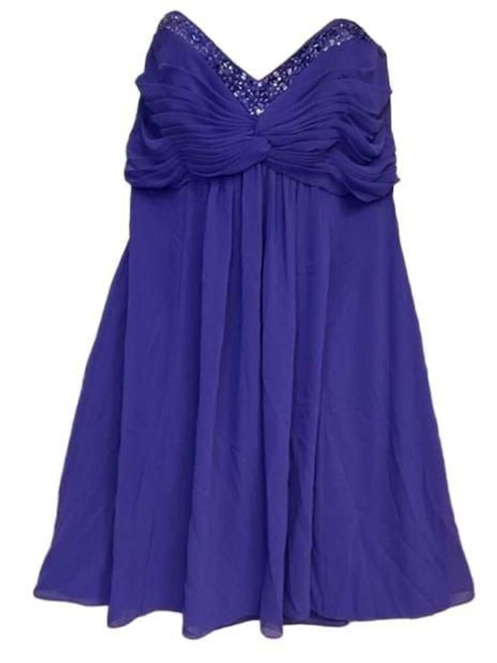 Y2K FairyCore Cocktail Dress Corseted Strapless Purple Beaded Chiffon